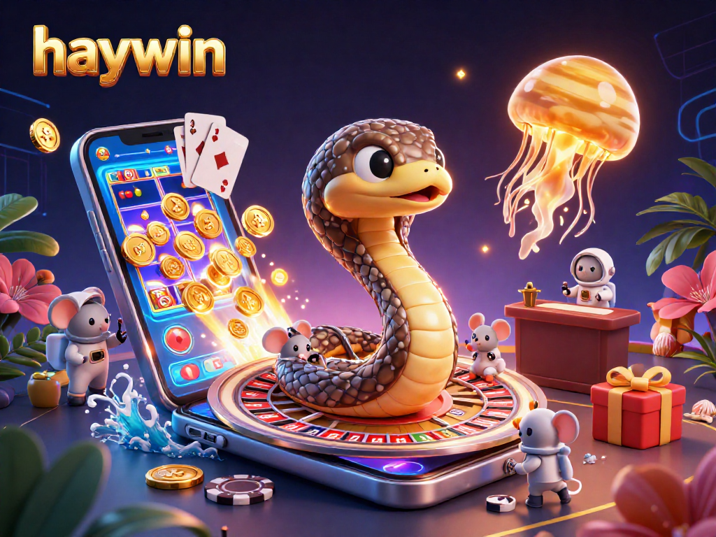 Experience the betting excitement at haywin with a cosmic roulette scene featuring astronaut mice and interactive games.