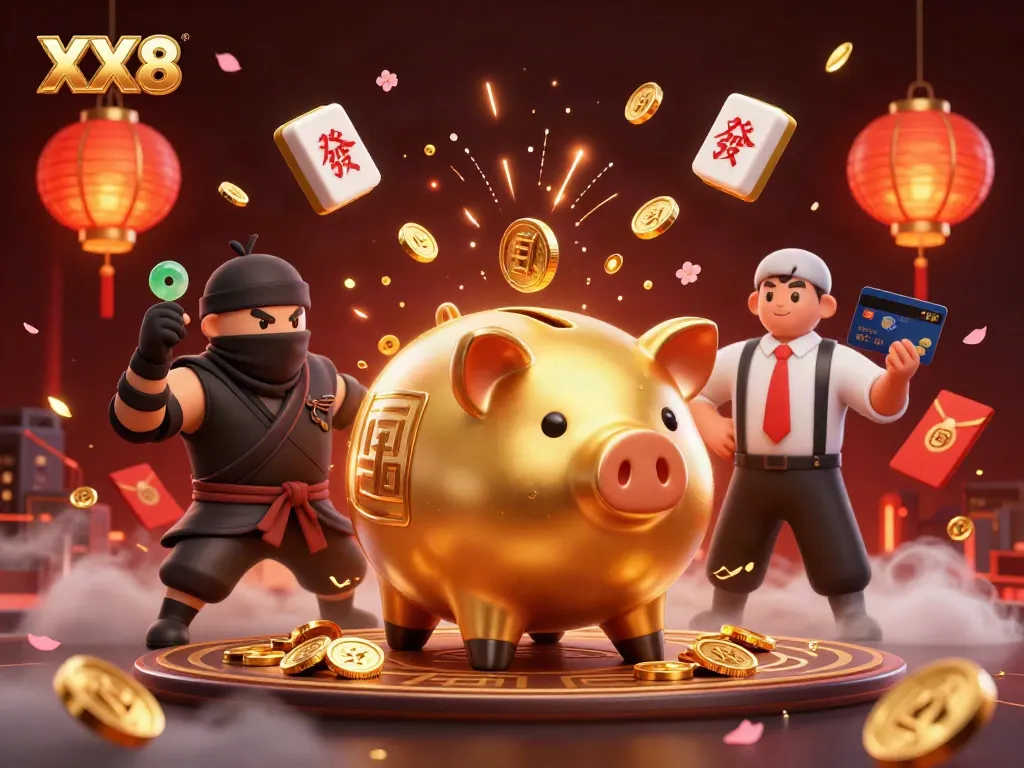 Experience the thrill of XX8 with a vibrant online casino showdown scene featuring dynamic characters.