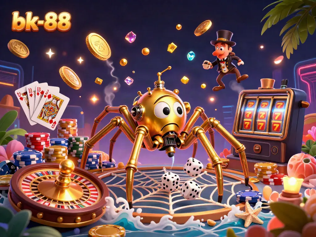 Experience the thrill of bk-88 with vibrant casino-themed illustration featuring steampunk elements.