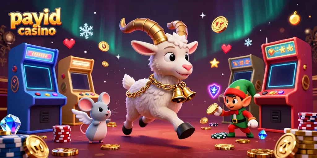 Experience fast thrills at a payid casino with vibrant characters and game elements in a festive atmosphere.