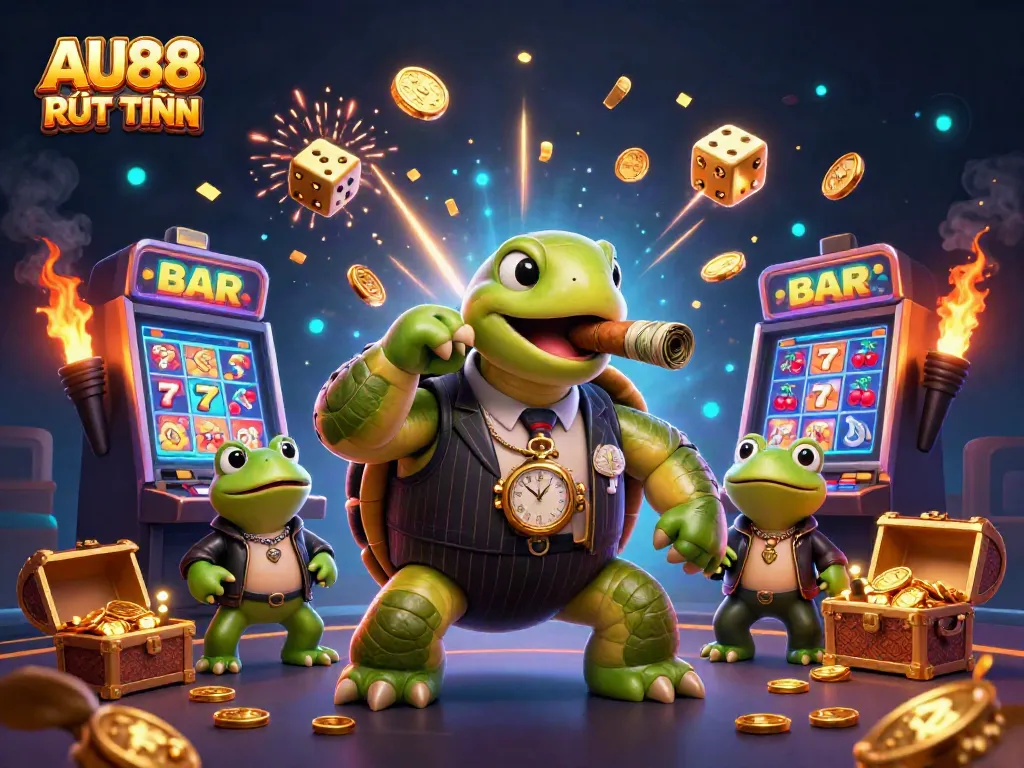 Experience thrilling gameplay at AU88 RÚT TIỀN with dazzling casino elements and vibrant characters.