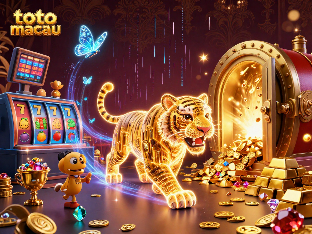 Menangkan jackpot dengan toto macau dalam ilustrasi kasino digital yang mencolok