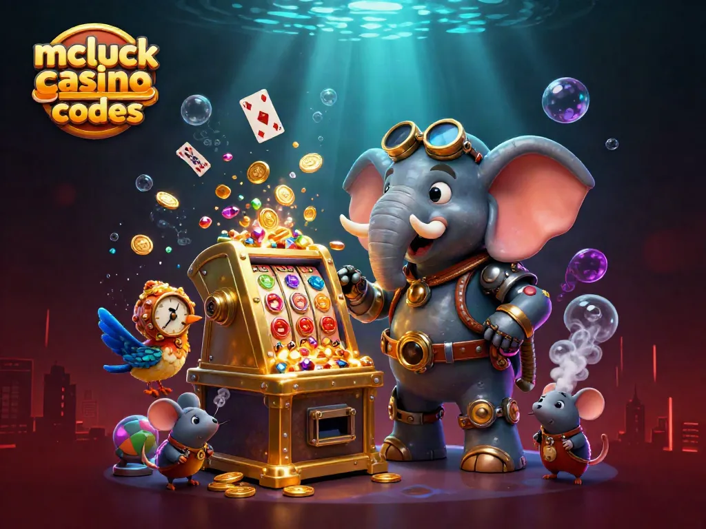 Engage with mcluck casino bonus codes for golden slot machines in a vibrant casino scene.