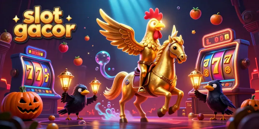 Mengalahkan slot gacor dengan simbol keberuntungan dan jackpot bersinar di kasino malam yang menakjubkan.