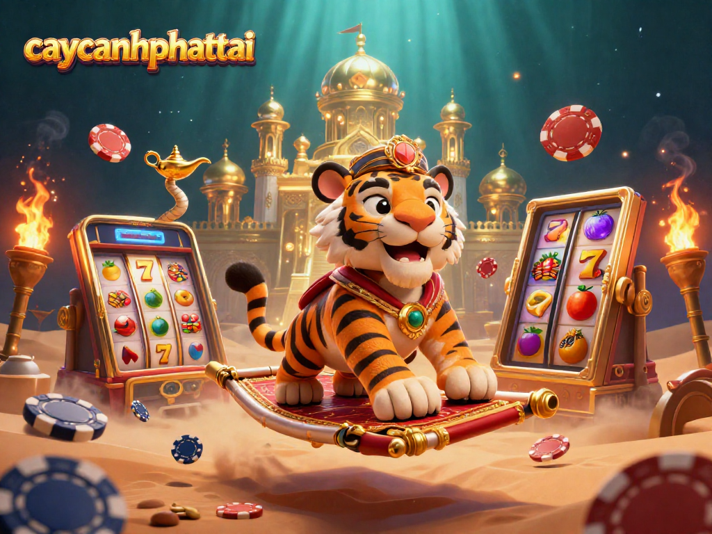 Win jackpots with caycanhphattai featuring 3D visuals, slot reels, and dynamic casino elements.