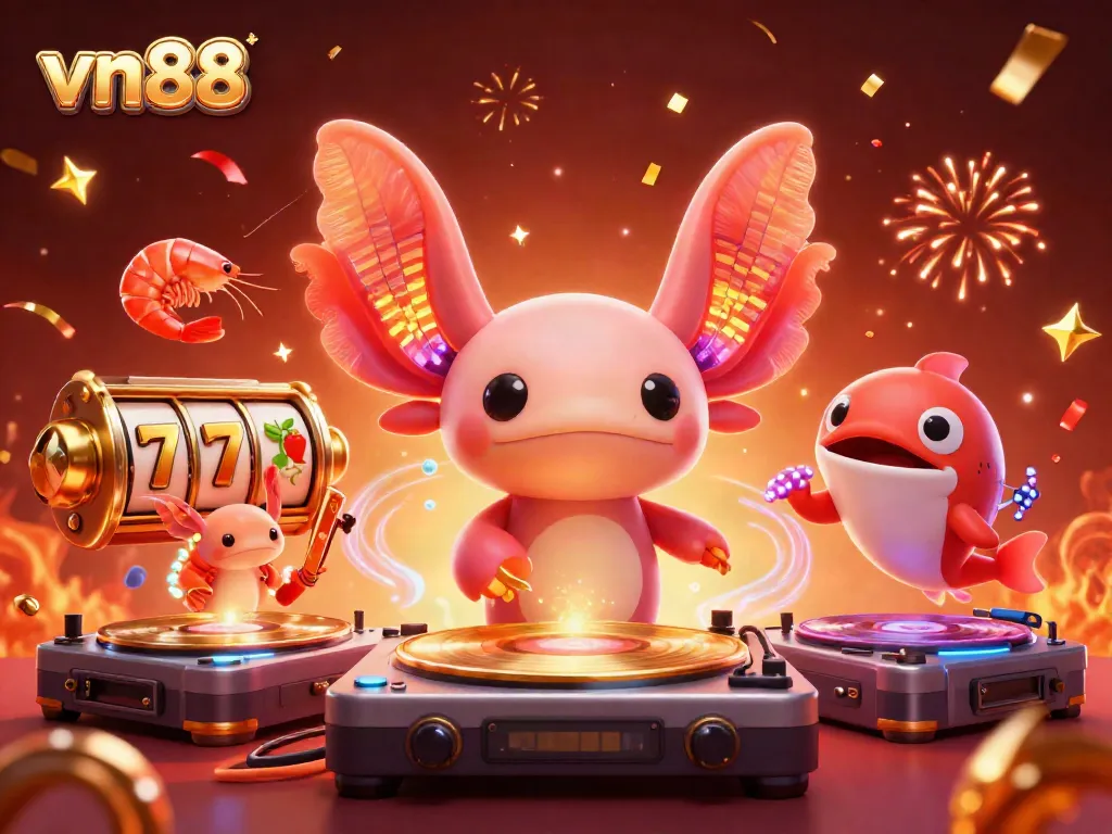 Experience the vibrant vn88 gaming scene with energetic characters and dynamic slots in action.