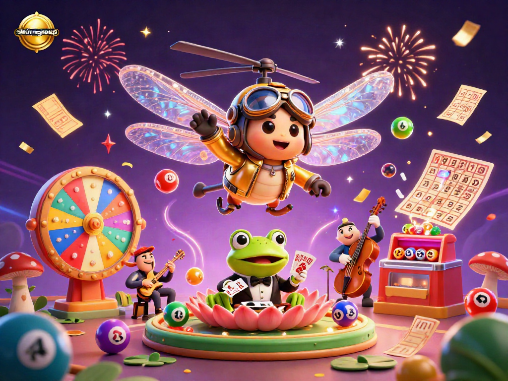 Experience the thrill of okfungroup's lively casino scene with vibrant characters and action-packed elements.
