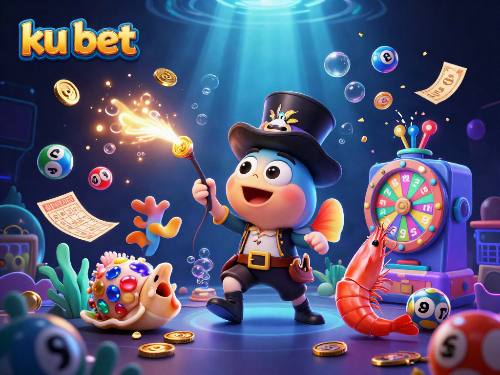 Engage with ku bet's exciting underwater lottery adventure with colorful elements and vibrant characters.