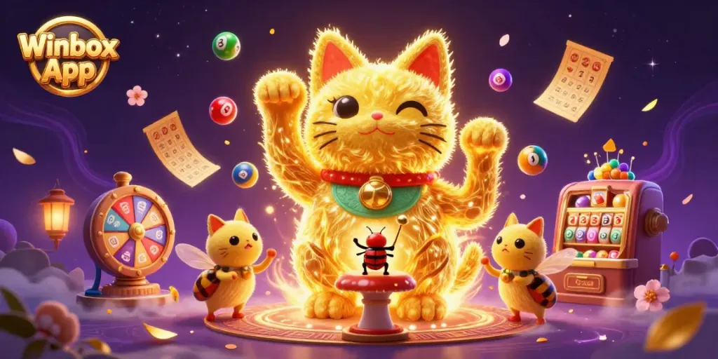 Experience the excitement with the Winbox App visualizing a vibrant online casino atmosphere.