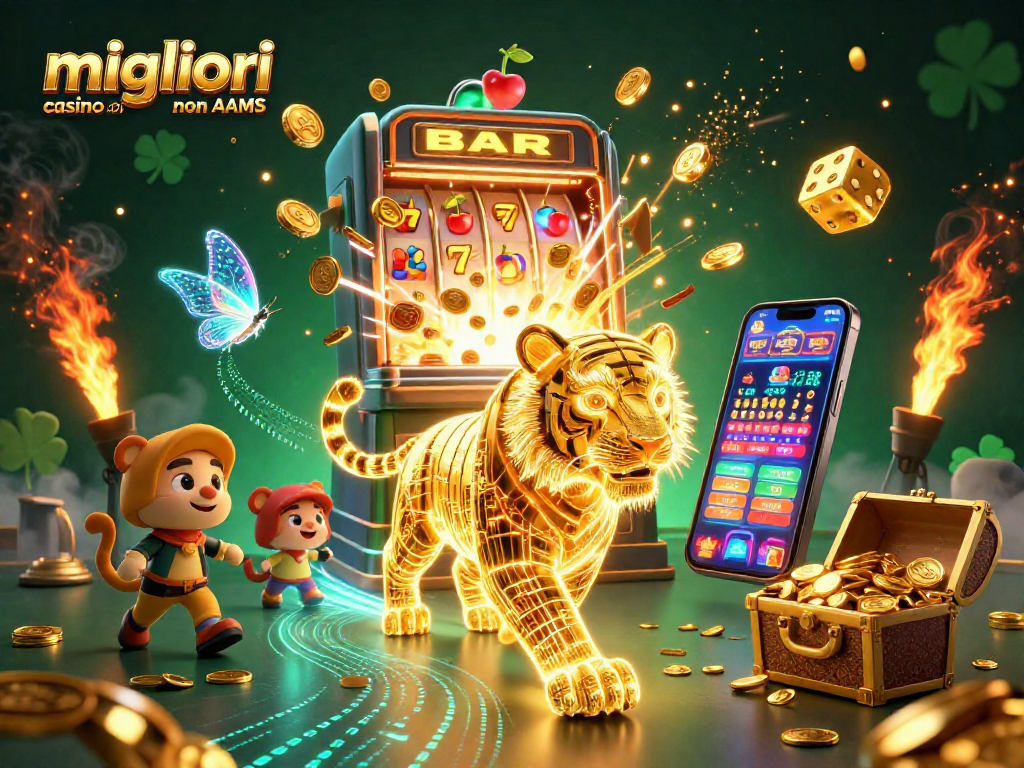 Sblocca le emozioni dei migliori casino online non AAMS con un'illustrazione 3D vivace e accattivante.
