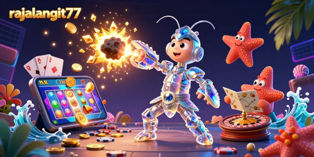 Engage with rajalangit77 in an explosive casino adventure filled with gems and coins.