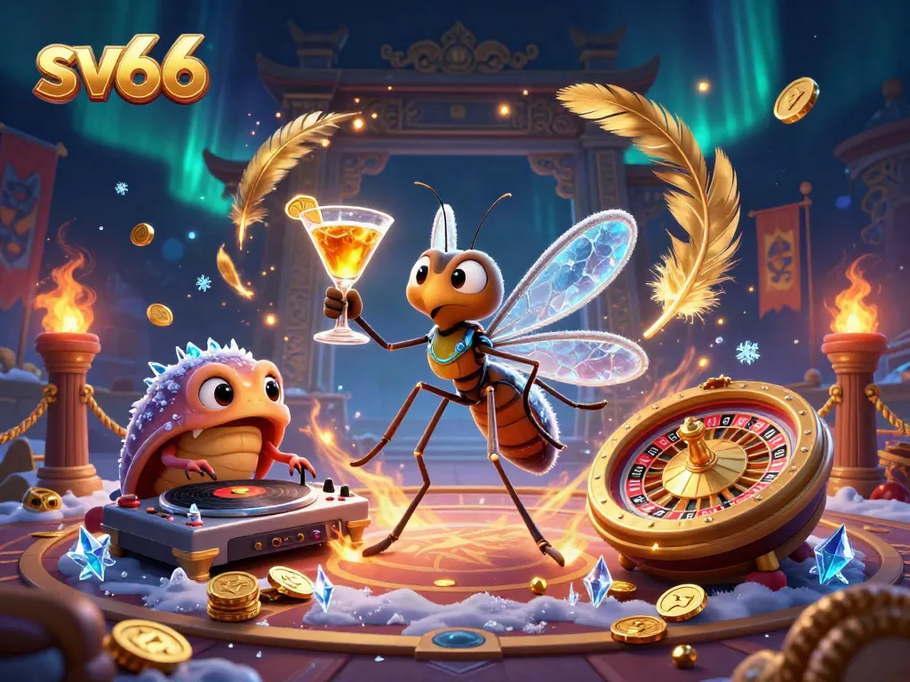 Experience sv66 with thrilling 3D characters at a vibrant casino scene full of energy and excitement.