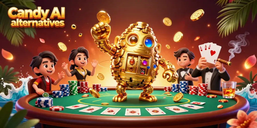 Engage with candy AI alternatives through exciting poker gameplay and vibrant animations.