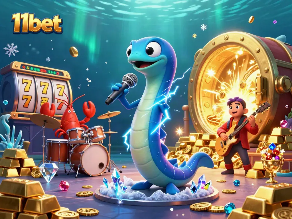 Experience immersive 11bet action at an underwater casino with dynamic characters and vibrant treasures.