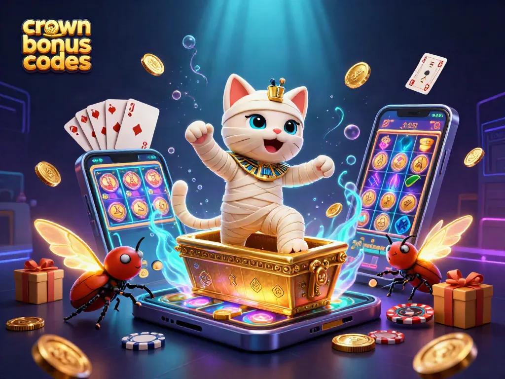Engage with crown coins bonus codes in this vibrant 3D casino illustration filled with action.