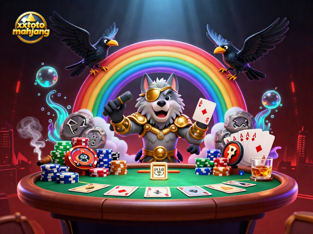 xxtoto mahjong memberi kesempatan memenangkan jackpot sambil menikmati suasana kasino megah dengan permainan kartu dan kerumunan chip.