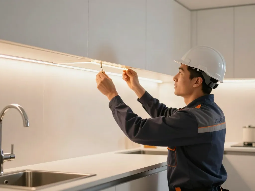 Instalare benzi LED de către un profesionist, servicii de iluminat locale de încredere.