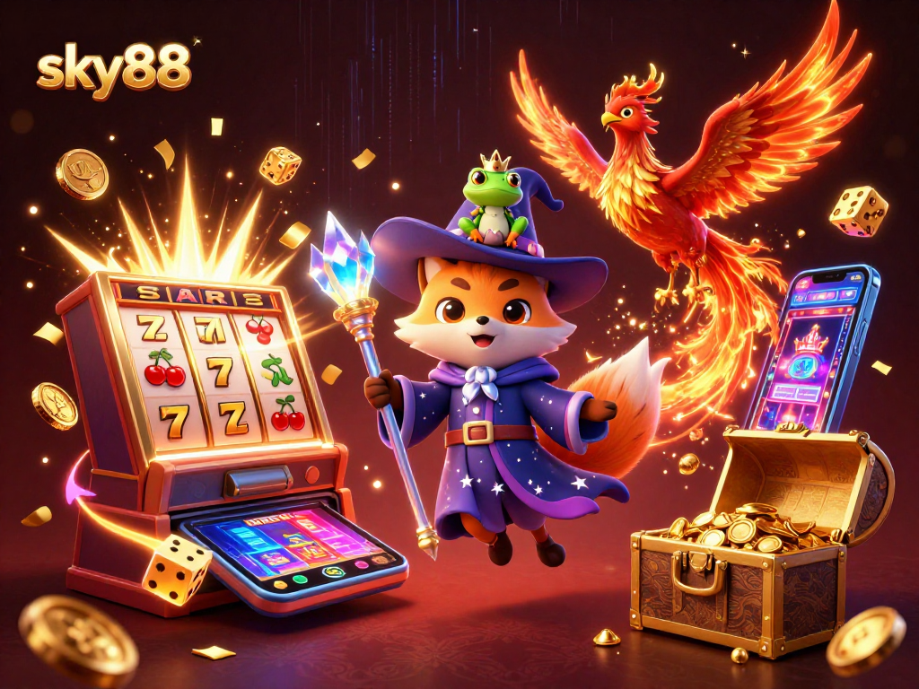Experience thrilling gameplay and jackpots at sky88 with fantasy characters and vibrant casino elements.
