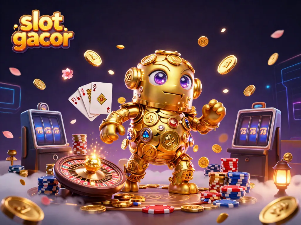 Experience the thrill of slot gacor with a golden coin golem and dynamic casino elements.
