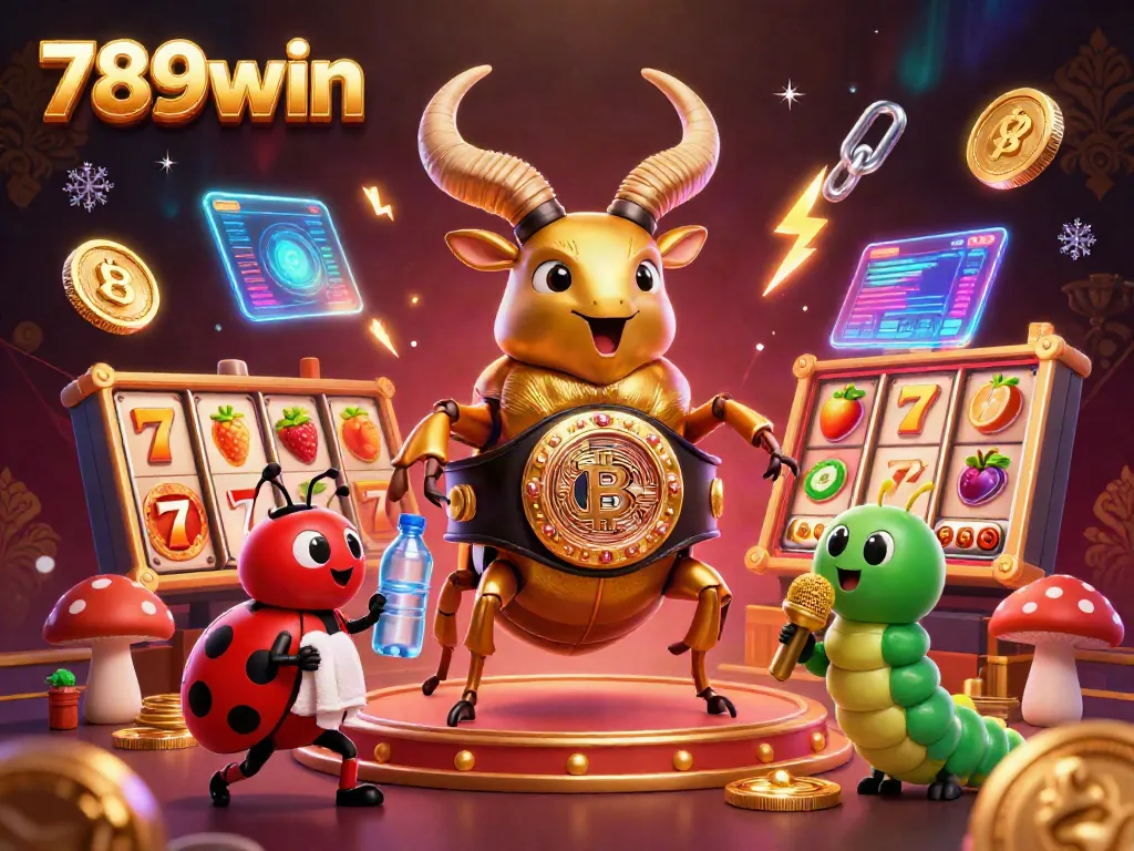Experience exciting wins at 789win with a vibrant 3D casino battle scene featuring unique characters.