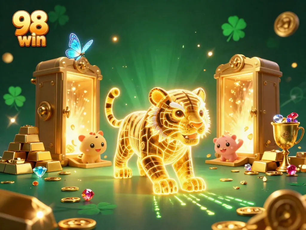 Experience the thrill of 98 win gaming with a vibrant digital casino scene filled with treasures.