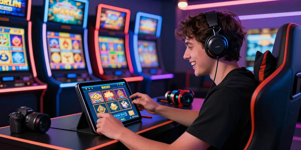Navigating the NX303 online gaming platform with vibrant slot machines in the background, creating an exciting atmosphere.