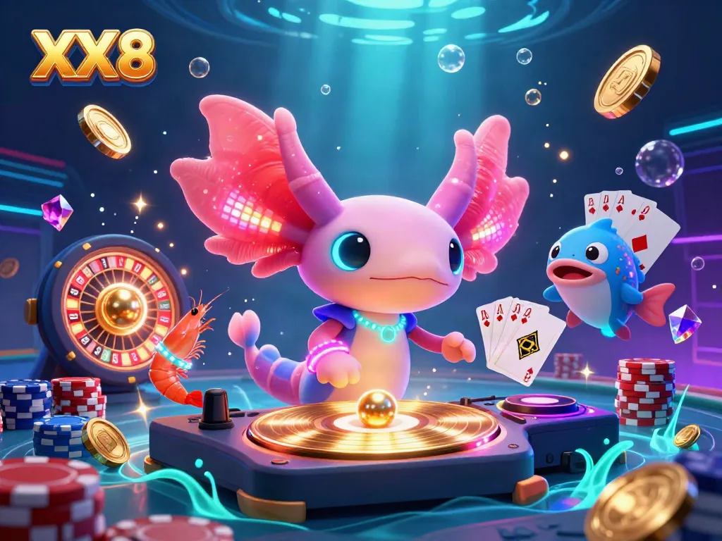 Experience thrilling gameplay at XX8 with animated characters and dynamic casino elements, showcasing a vibrant entertaining scene.