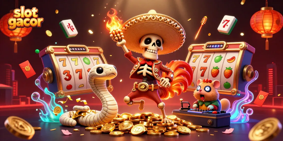 Slot gacor dijelaskan dengan karakter 3D menarik, ceria dan penuh warna dalam permainan kasino online.
