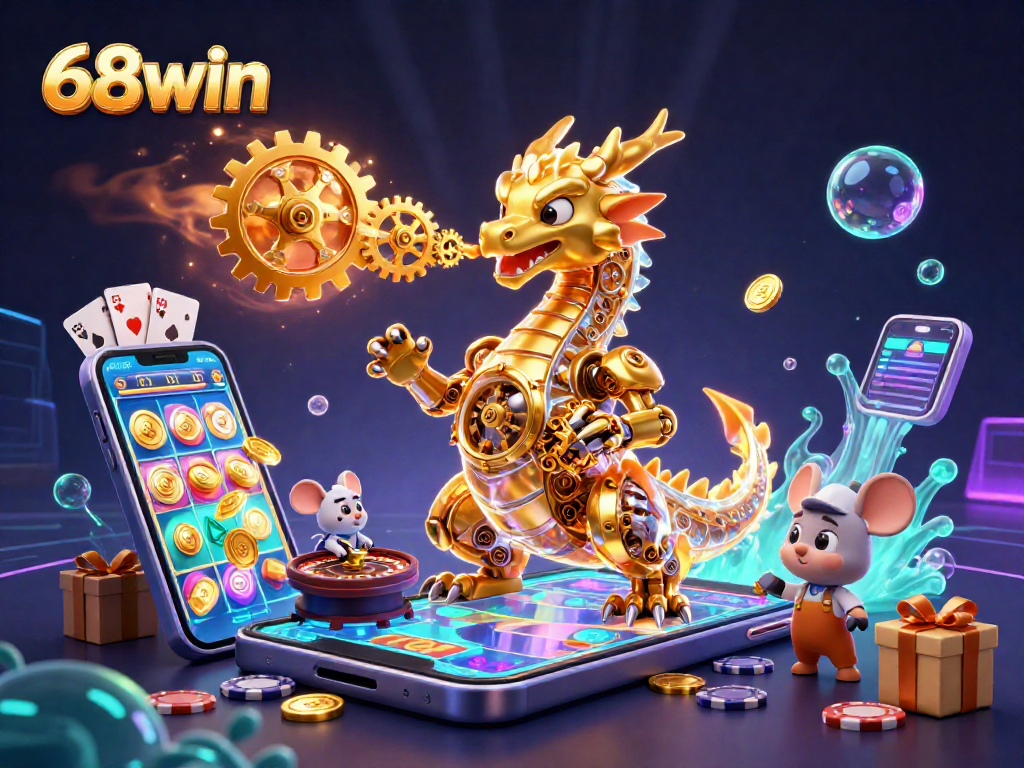 Experience the thrill of 68win with golden dragon gameplay, vibrant slot games, and immersive casino elements