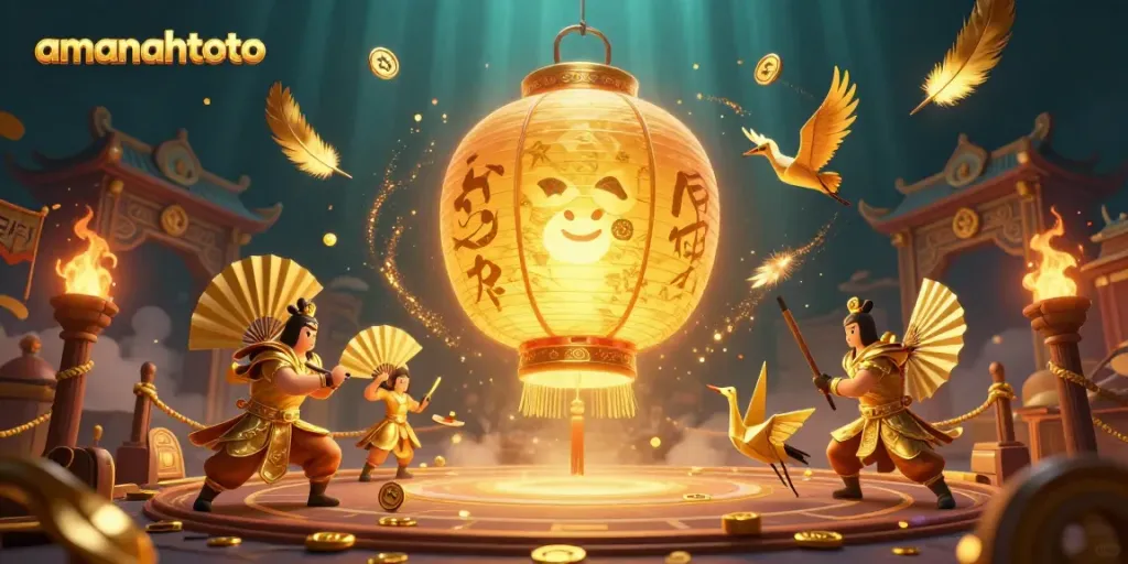 Nikmati sensasi permainan di amanahtoto sambil beraksi di antara lampion dan simbol keberuntungan.
