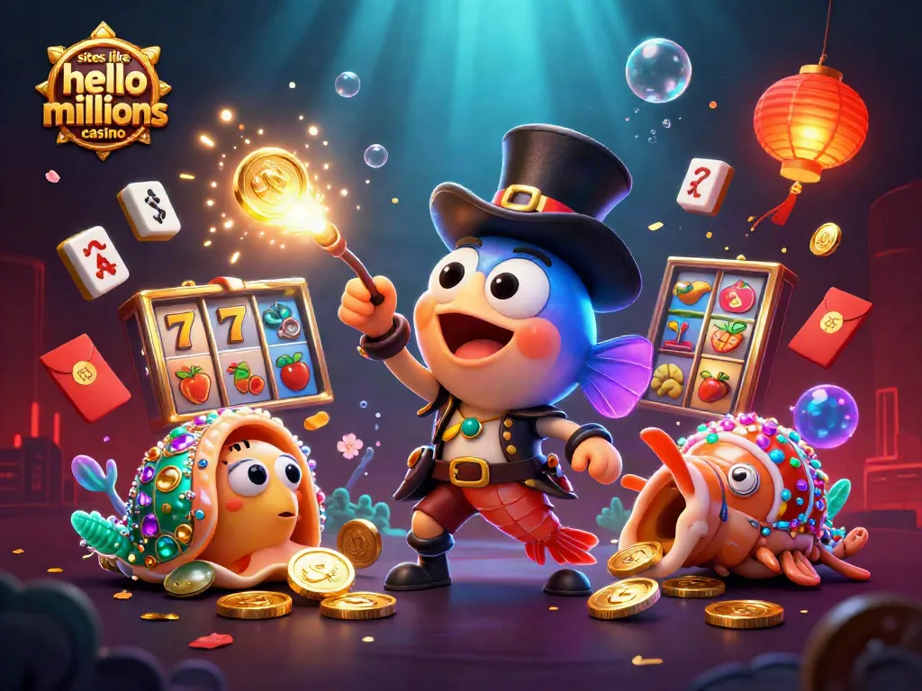 Engage with thrilling slots and jackpots at sites like hello millions casino, with vibrant underwater characters and elements.