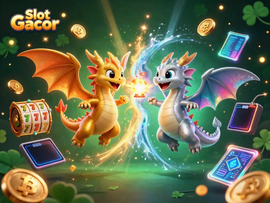 Experience Slot Gacor with thrilling dragons and dynamic gaming elements in a vibrant 3D scene.