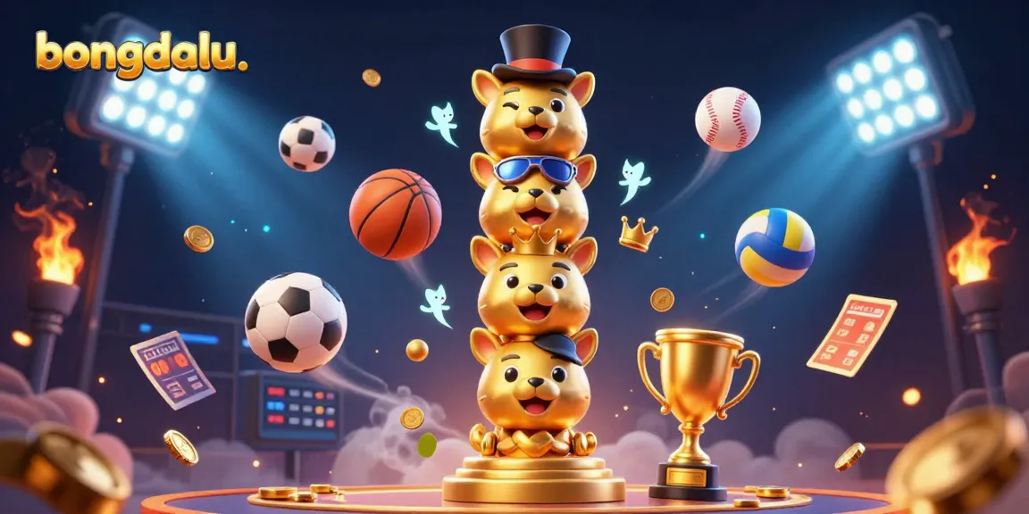 Bongdalu showcases dynamic sports betting with vibrant elements and a golden totem in a captivating casino scene.