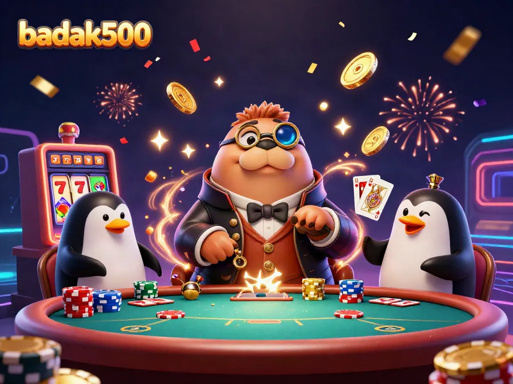 Gambarlah pengalaman bermain badak500 yang mengasyikkan dengan karakter lucu di meja poker bawah laut.