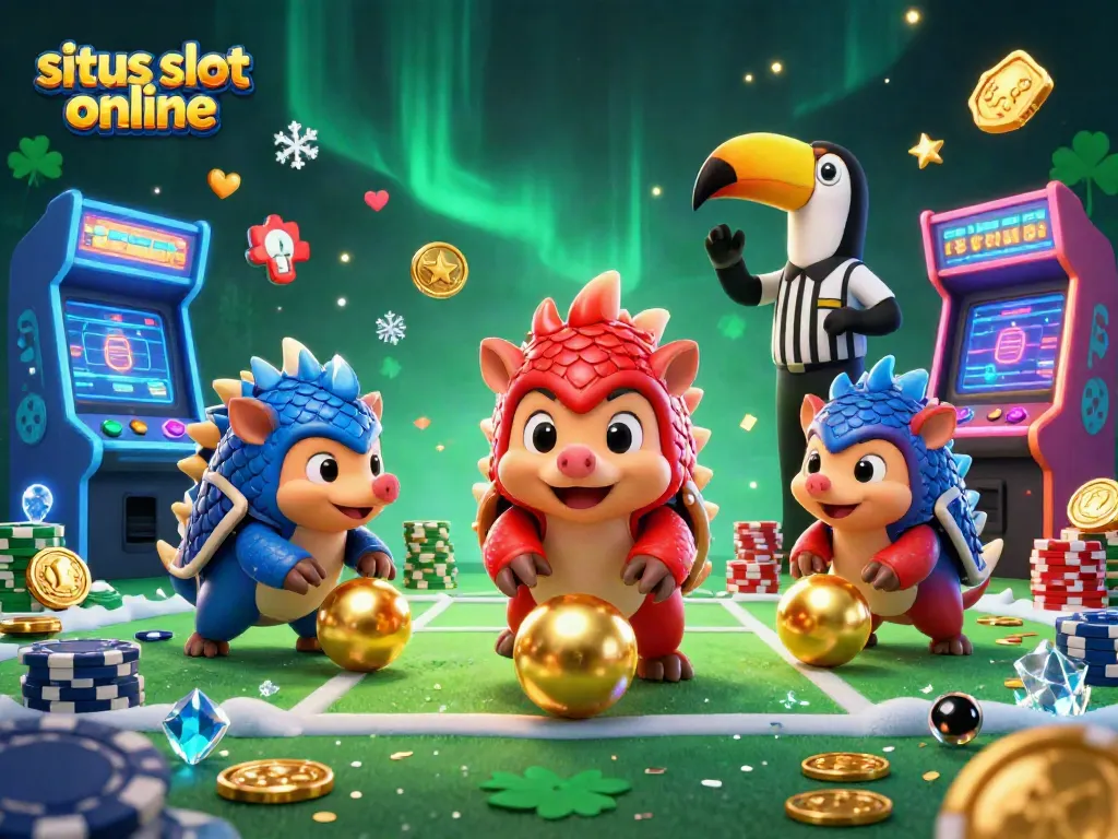 Situs slot online mempersembahkan pertarungan menarik pangolin berarmor dalam permainan slot penuh warna.