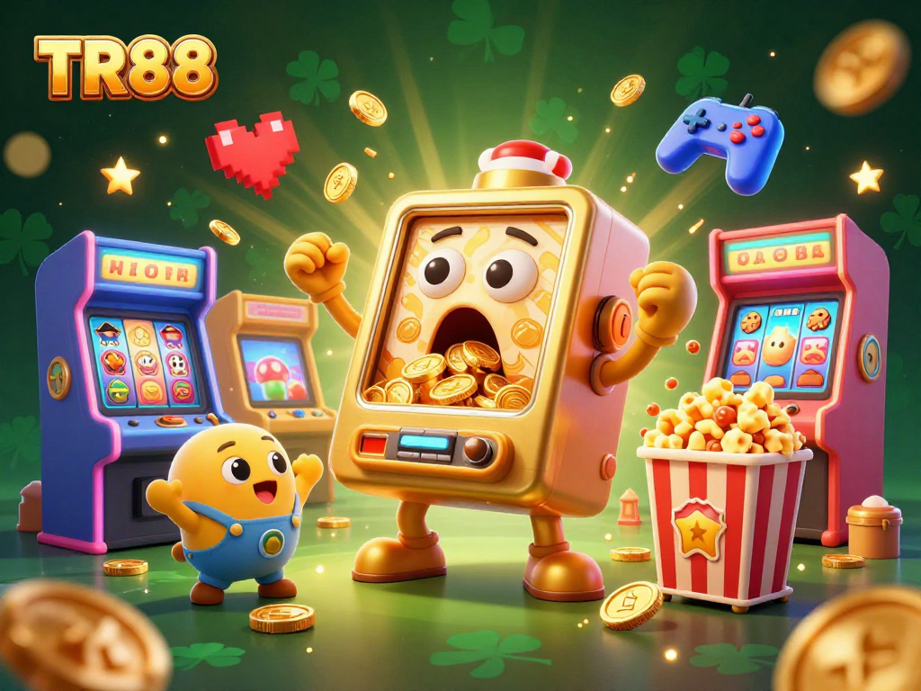 Spin to win at TR88 with a vibrant jackpot scene featuring cheerful slot machines and golden coins!