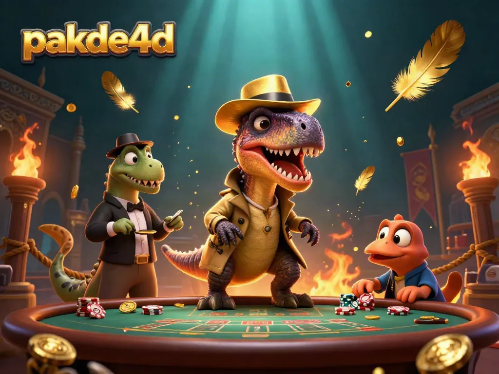 Experience thrilling gameplay with pakde4d as the velociraptor card counter, stegosaurus pit boss, and compy pickpocket animate a vibrant casino scene.