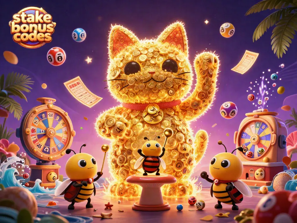 Play to win with Stake Us Bonus Codes as vibrant elements bring luck and excitement.