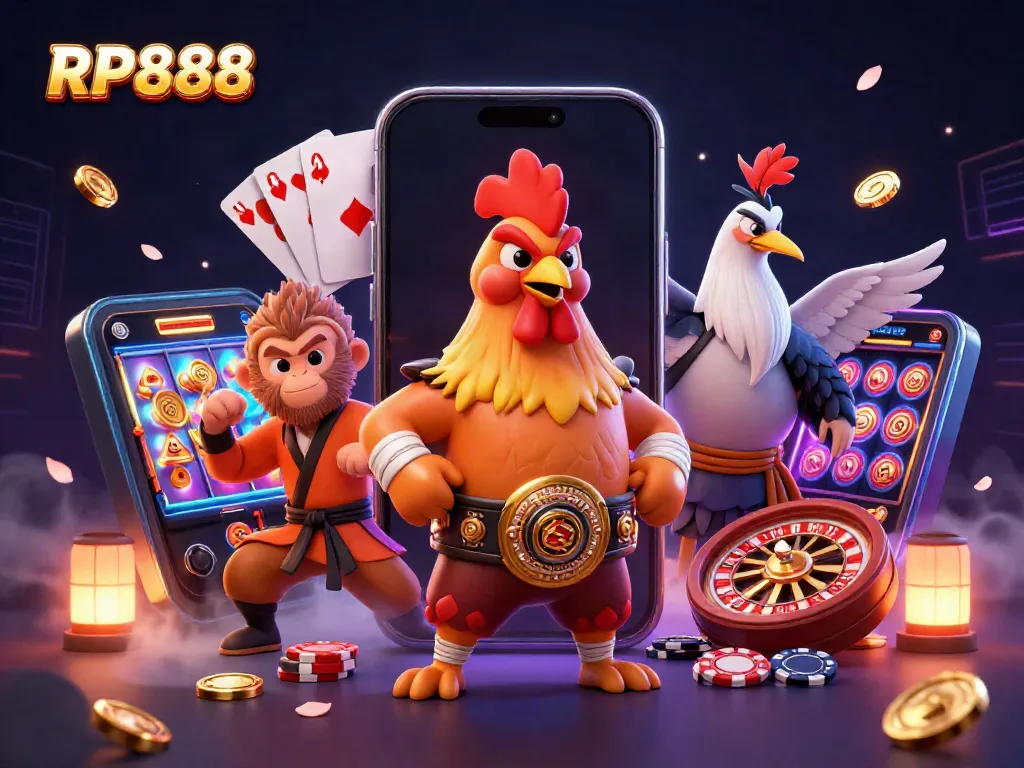 Experience thrilling gameplay with RP888, featuring vibrant slot games and dynamic characters in action.