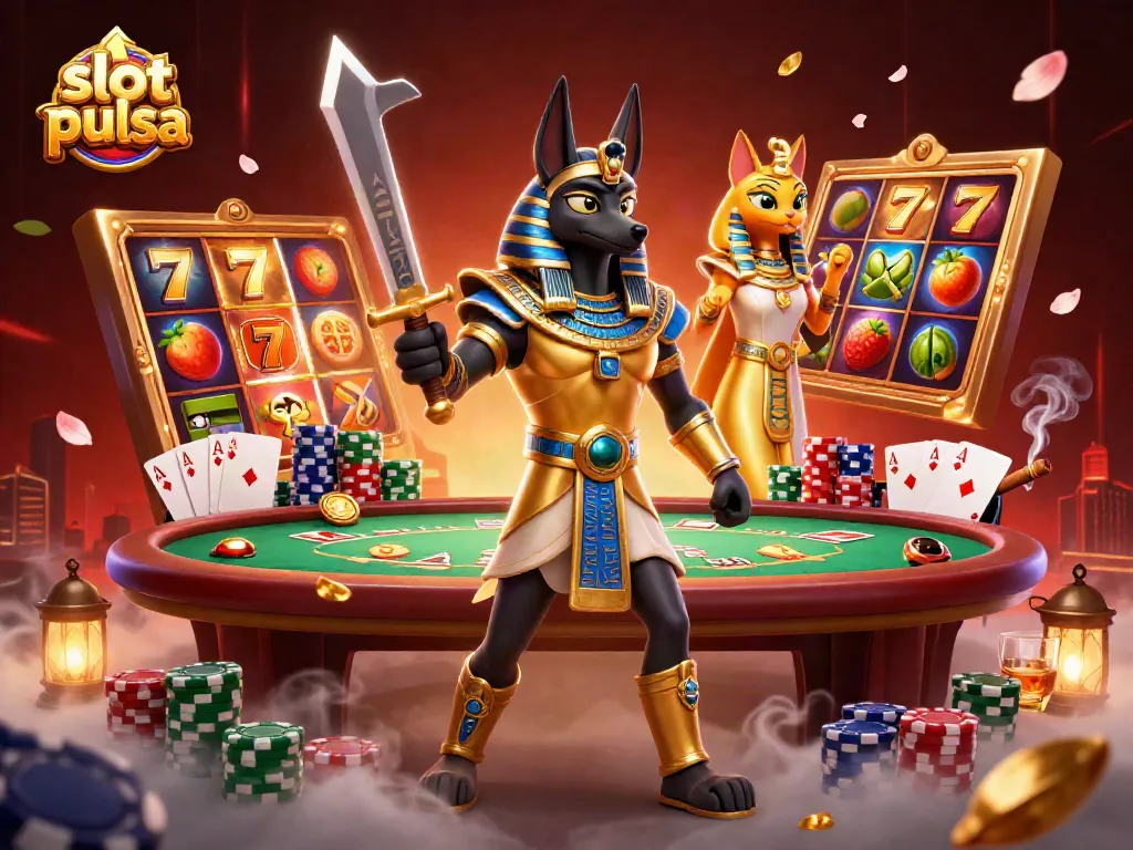 Engage in thrilling slot pulsa games with vibrant characters and dynamic gaming elements.