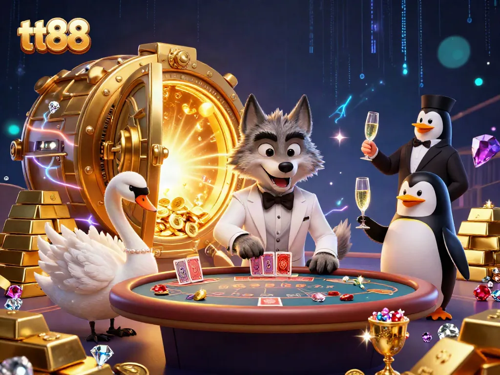 Play baccarat at tt88 with a stylish wolf dealer and elegant swan for a glamorous gaming experience.