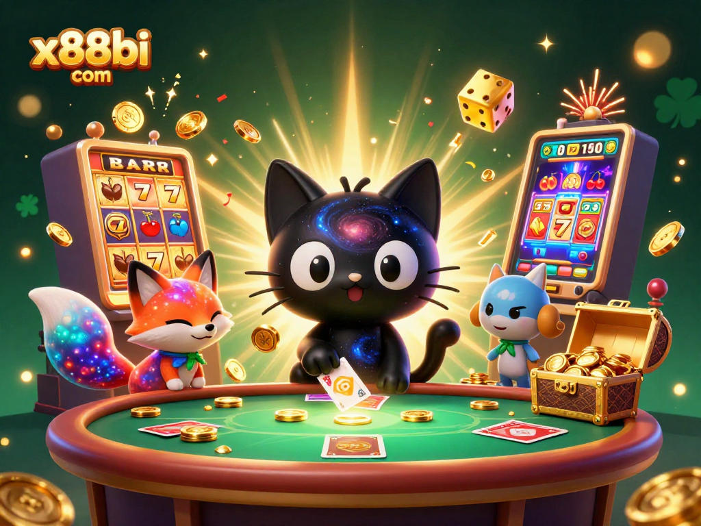 Experience exciting gaming action at x88bi com with a captivating cosmic casino scene.