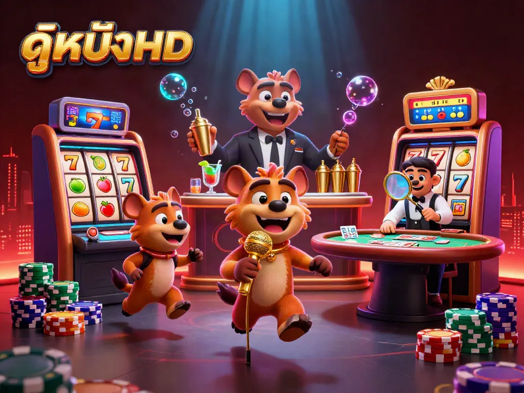 Hyenas entertain at the casino club, showcasing the vibrant energy of ดูหนังHD gaming.