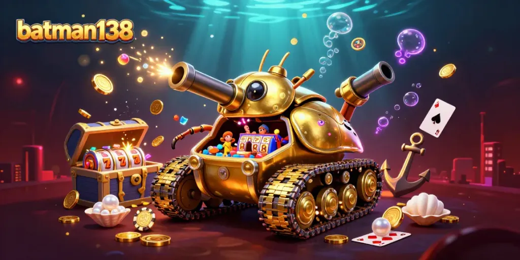 Experience thrilling gaming at batman138 with a colorful casino scene featuring modern slots and vibrant treasures.