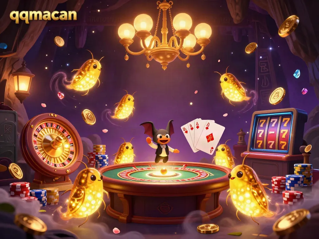 Experience the enchanting qqmacan casino atmosphere with glowworms illuminating the game scene.