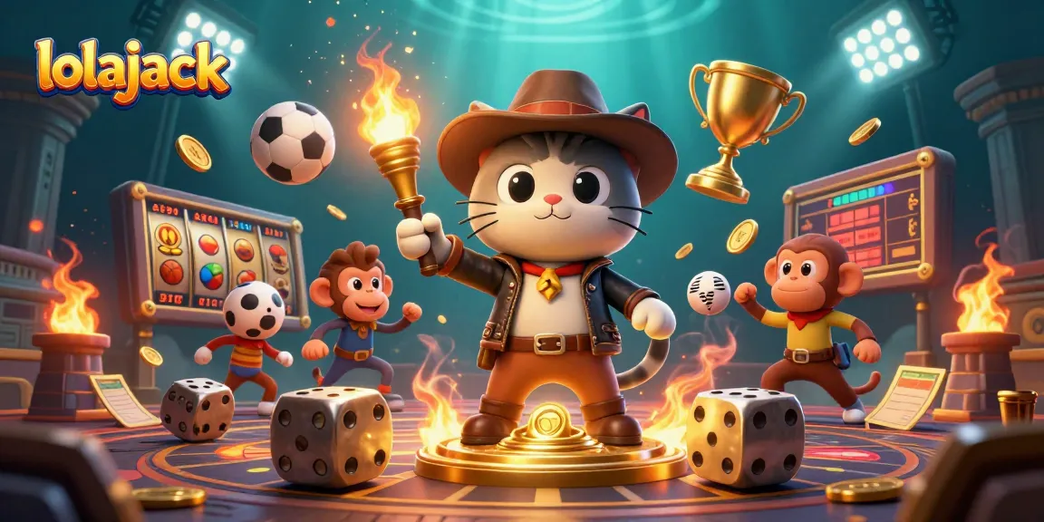 Experience the thrill of winning with lolajack in a vibrant 3D casino scene full of action.
