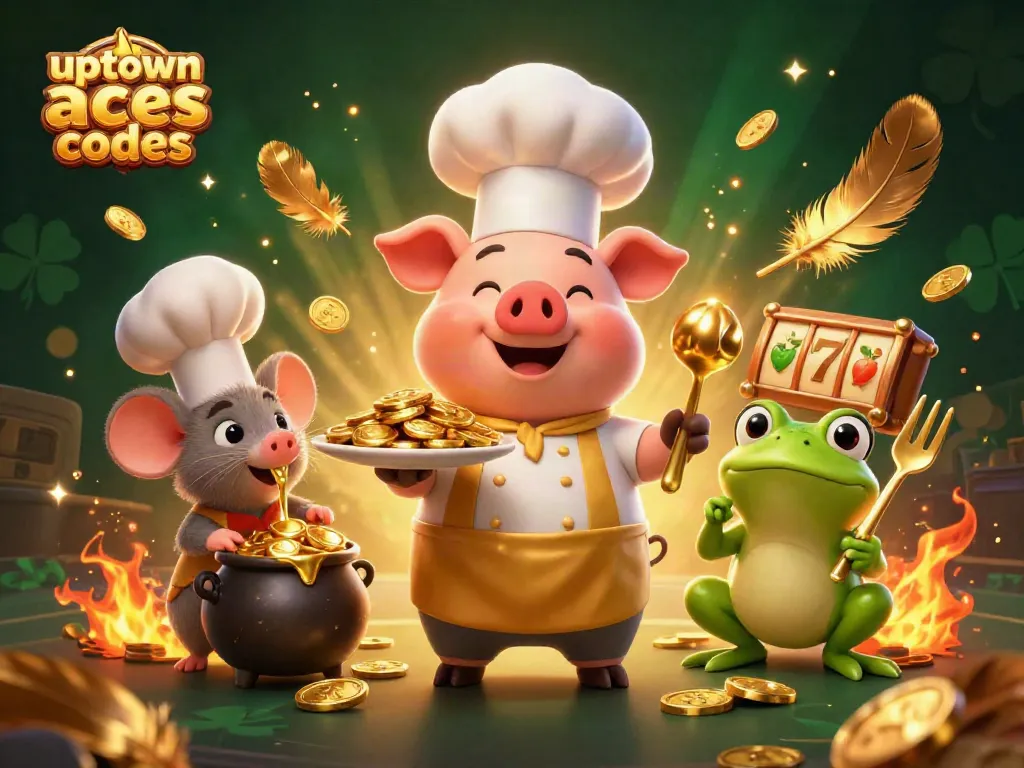 Engaging illustration showcasing uptown aces bonus codes with vibrant casino characters among gold coins.