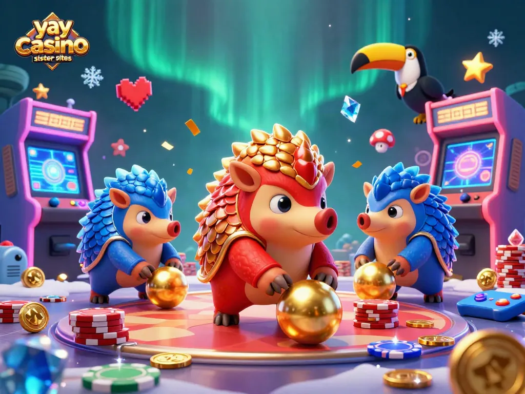 Discover the excitement of yay casino sister sites with animated pangolins bowling through poker chips.