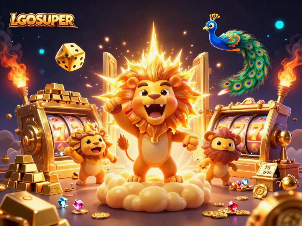 Engage with LGOSUPER's thrilling slot experience featuring golden treasures and vibrant game elements.